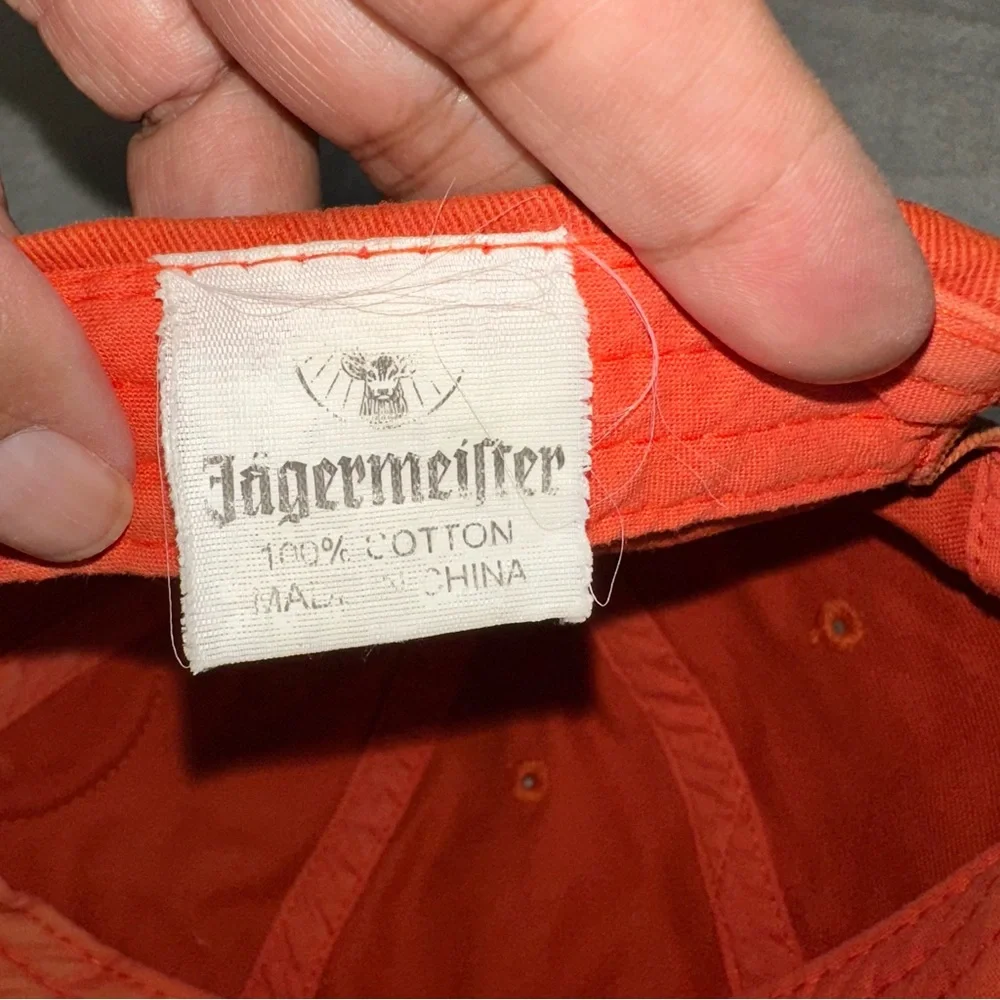 Jagermeister Hat Orange Dad Cap Rubber Patch Stag Logo Adjustable - Picture 8 of 8
